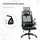 Vinsetto Bürostuhl Ergonomisch, Schreibtischstuhl mit Verstellbar Kopfstütze, Armlehne höhenverstellbar Computerstuhl Drehstuhl mit Wippfunktion,