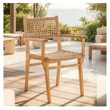 aea Eleganter Gartenstuhl Holz 60 x 88 x 46 cm beige