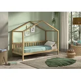 Vipack Hausbett Dallas 90 x 200 cm Eiche massiv braun