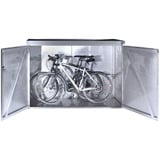 Fahrradgarage mit Pultdach aus Edelstahl 198x93x141 cm