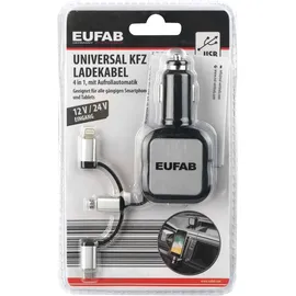 Eufab Universal KFZ Ladekabel 12,0 - 24,0 V schwarz