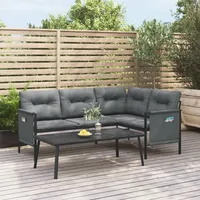 VidaXL Garten-Ecksofa Anthrazit Stahl und Textilene