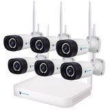 LUVISION Dual WLAN Funk Video Überwachungssystem 10 Kanal Mini NVR 5MP Überwachungskamera Set Mikrofon Cloud