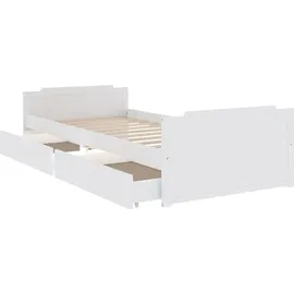 vidaXL Massivholzbett 90 x 200 cm Weiß