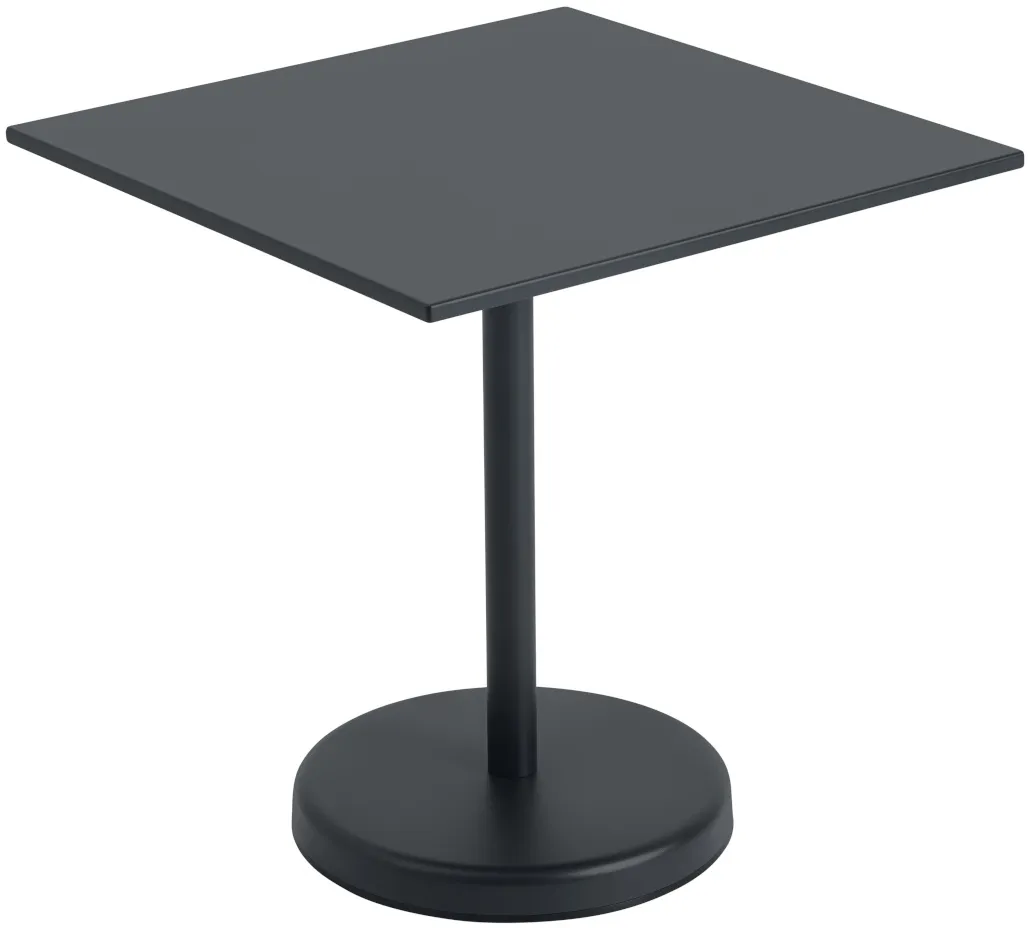 Muuto Linear Steel Tisch, 70 x 70 cm, höhe 73 cm, anthrazit black