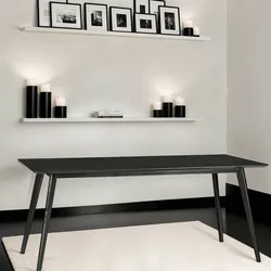 Kadima Design Ess-/Schreibtisch, Eichenholz, Skandi-Stil. Schwarz. 180x90x75 cm
