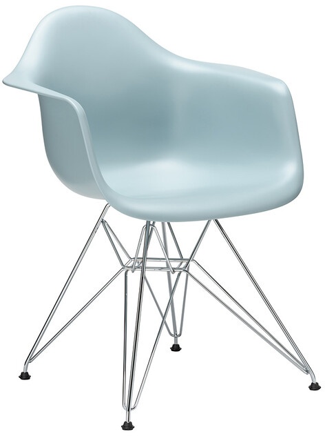 Vitra Stuhl Eames Plastic Armchair DAR 83x63x59 cm eisgrau, Gestell: verchromt, Designer Charles & Ray Eames