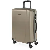 ITACA - Koffer Groß, Koffer Mittelgroß, Hartschalenkoffer M - Robuster Hartschalenkoffer & Koffer & Trolleys mit 4 Rollen, ideal als Reisekoffer für Jede Reise, Champagner