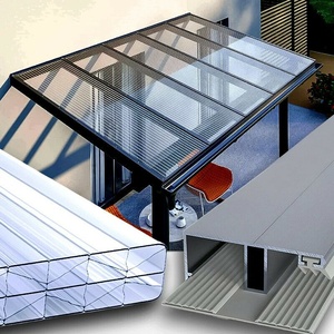Terrassenüberdachung Doppelstegplatten 16 mm X Struktur farblos klar Alu-Gummi
