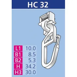 Hinno Klick-Gleiter HINNO "hinno-clic HC32" Gr. 1, weiß, B:0,85cm H:1cm L:3cm, Kunststoff, Gardinenbefestigungen, HINNO Clic-Gleiter