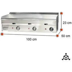 RomuxRomux® - 100 cm Top Tisch-Gasgriddle Top - Industrie-Gasgriddle Top 100 cm Top - Industrie-Gasgriddle Top für professionelles Kochen