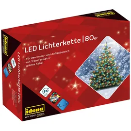 IDENA Lichterkette 80 LED multicolor, 16m