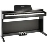 Fame DP-2000 E-Piano mit Hammermechanik, anschlagdynamischen 88 Tasten, voller Klavierklang, 16 Orchesterklangfarben, 128-fache Polyphonie, wertiges Gehäuse mit Deckel, Digital Piano in schwarz