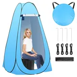 Duschzelt Camping, Toilettenzelt Pop Up 120 * 120 * 190cm Campingtoilette Faltbar mit Mobile Camping Wc Campingklo Outdoor mit Müllbeutel Maximalbelastung 50 Kg