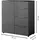 Möbel Boss Kommode Santorin 90 x 99 cm Anthrazit/Glas