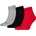 Kurzsocken 3 Paar Schwarz/Grau/Rot 47-49