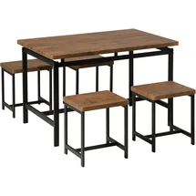 Beliani Essgruppe 5-tlg. braun/schwarz