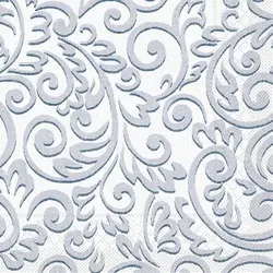 Mank Serviette aus Tissue - Design: Bosse in Taubenblau, 40 x 40 cm, 100 Stück - Ornamente