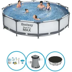 Bestway Pool Steel Pro MAX - Poolpaket - 366x76 cm grau No Size