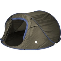 XXL Pop Up Wurfzelt grün 240 x 210 cm - 3 Personen - Sofortzelt für Trekking und Camping - Automatisches Sofortzelt Einhandzelt Trekking Camping Zelt inklusive Heringe + Spannseile wasserdicht