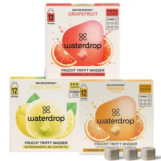 waterdrop® Microdrink Zitrusfrüchte Trio – Orange, Zitrone & Grapefruit Getränkewürfel mit Vitaminen 36 St