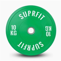 SF SUPRFIT Hantelscheiben Colored Bumper Plate White Logo (einzeln) grün