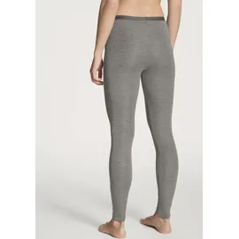 CALIDA Leggings "True Confidence", Damen, Gr. XXS (32/34), N-Gr, grau (platin melé), Feinripp, Obermaterial: 70% Wolle, 30% Seide, unifarben, normal lang, Hosen Leggings, wärmend, elastisch, Feinripp-Qualität, atmungsaktiv, weich