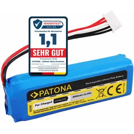 PATONA Akku JBL Charge 3 2016) 6000mAh 3,7V Li-Pol GSP1029102A Lautsprecher