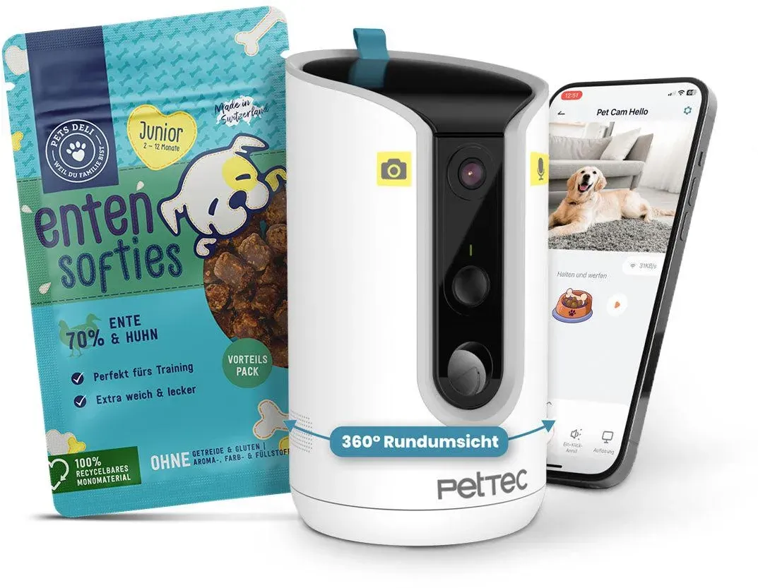 PetTec Hello Cam inkl. Enten "Softies" - Junior Enten Softies 200g