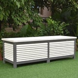 Kissenbox 140CM Auflagenbox Grau Auflagentruhe Holz Gartentruhe Gartenbox