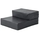 Haustiertreppe Klappbare Tierunterlage Mit 2 Stufen, Hundetreppe Für Katzen Und Hunde, Schwarz, L45xb39xh20cm