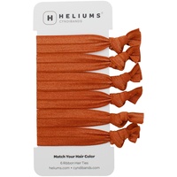 CYNDIBANDS elastische Haargummis – Kupfer-Orange – Pferdeschwanzhalter mit sanftem Halt, 6 Stück