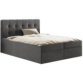 kaiser möbel Boxbett, Dunkelgrau, H3, 160x200 cm, Schlafzimmer, Betten, Boxspringbetten