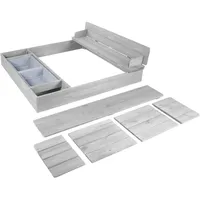 Roba Sandkasten mit aufklappbarer Sitzbank und 2 Spielwannen grau