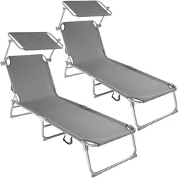 TECTAKE 2 Gartenliegen 4-stufig  2grau