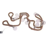 Spetebo LED Lichterkette mit 10 Glühbirnen auf Hanf Seil - 300 cm - Deko Girlande Batterie betrieben mit Timer