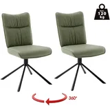 MCA Furniture »MARIN Esszimmerstuhl (2er Set) - Stuhl« (Set) 2 Stk.360° drehbar, Metall schwarz, beweglichen Rücken, belastbar 120 kg