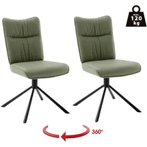 MCA Furniture »MARIN Esszimmerstuhl (2er Set) - Stuhl« (Set) 2 Stk.360° drehbar, Metall schwarz, beweglichen Rücken, belastbar 120 kg