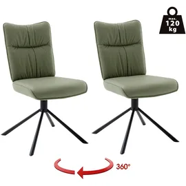 MCA Furniture »MARIN Esszimmerstuhl (2er Set) - Stuhl« (Set) 2 Stk.360° drehbar, Metall schwarz, beweglichen Rücken, belastbar 120 kg