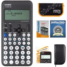 DynaTech Casio FX-82 DE CW mit Schutztasche,Zirkelset,Displayfolie,Arbeitsbuch,Garantie