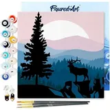 ap commerce Majestätischer Hirsch und Landschaft 1 St. 20x20 cm