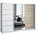 A&J MöbelLand Schiebetürenschrank VILUNO 1 200 x 215 x 59,5 cm Weiß/Schwarz
