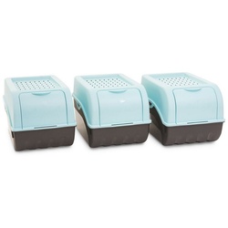 Novaliv Vorratsdose Kartoffelbox, Gemüsebox, Kartoffelkiste, 3x Gemüsebox 5L türkis, (Spar-Set, 3-tlg), Hält das Gemüse länger frisch blau 5000 ml