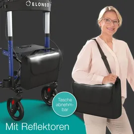 eloneo Leichtgewicht Rollator mit Sitz blau
