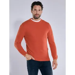 engbers Herren Pullover strukturiert orange regular uni Rundhals - XL