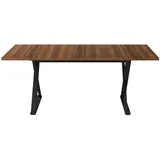 Okwish Esstisch 180 x 75 x 90 cm Nussbaum/schwarz