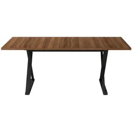 Okwish Esstisch 180 x 75 x 90 cm Nussbaum/schwarz
