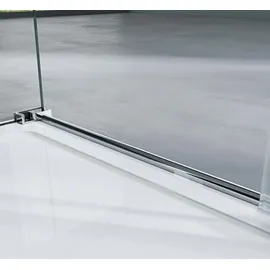 mai & mai Ravenna18 Eckdusche mit Schiebetür 90 x 140 cm silber Sicherheitsglas Duschwanne