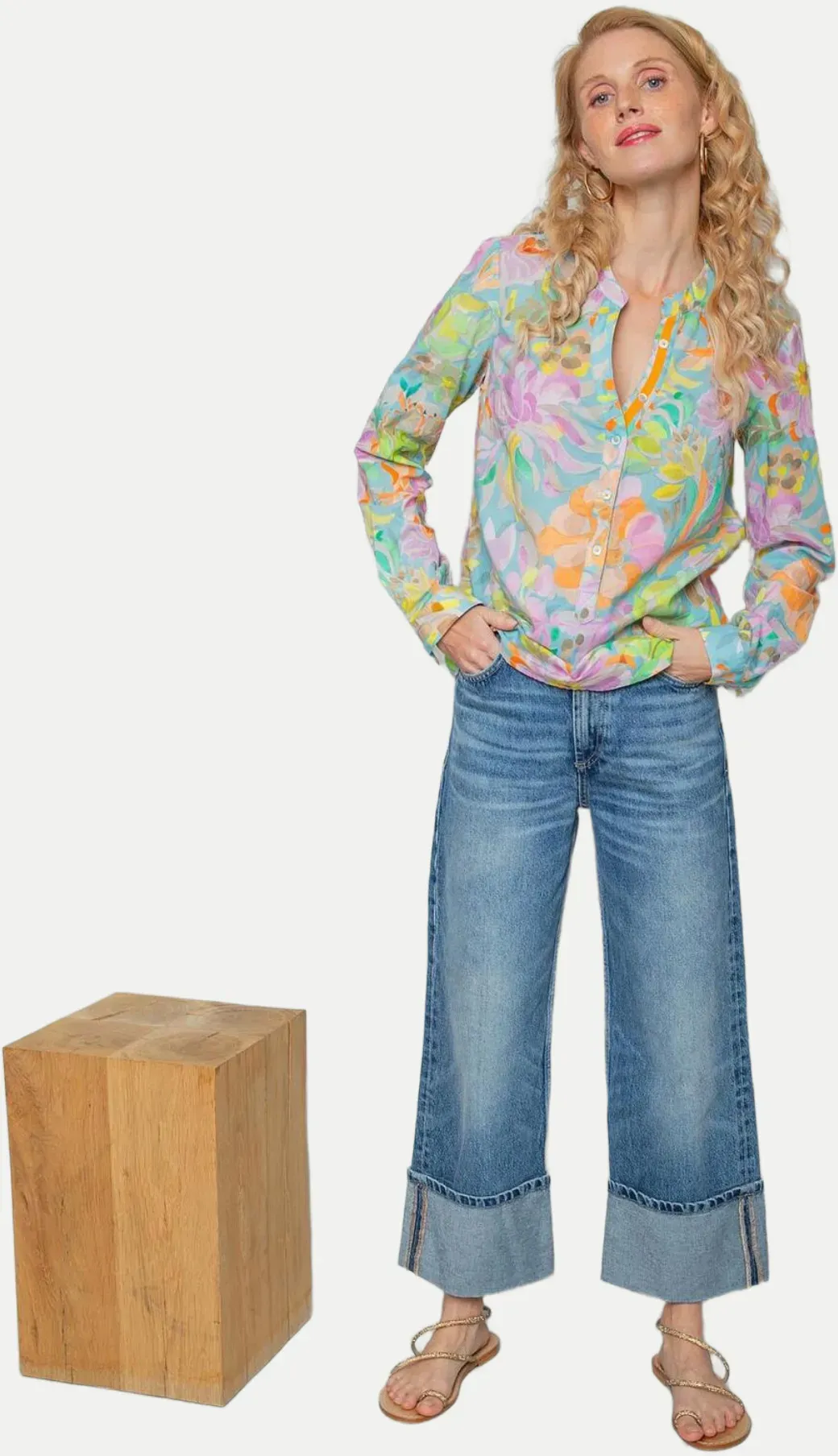 Bluse mit floralem Print Mehrfarbig 42