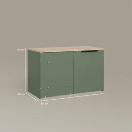 livinity® Eckkommode Piave 80 x 50 x 40 cm Grün